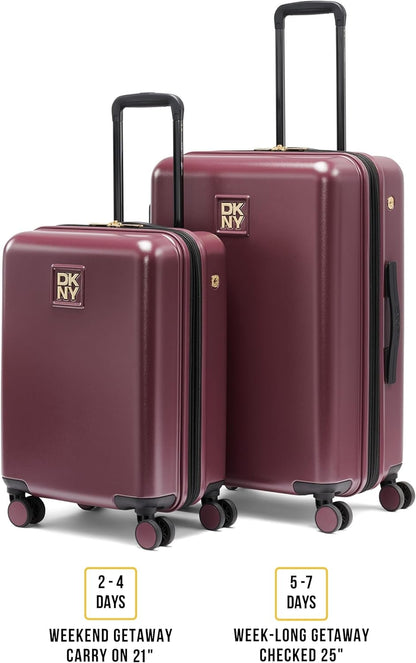 Amazon Exclusive On the Go 21" Hardshell Lightweight Expandable Carry-On Luggage with Spinner Wheels,Burgundy