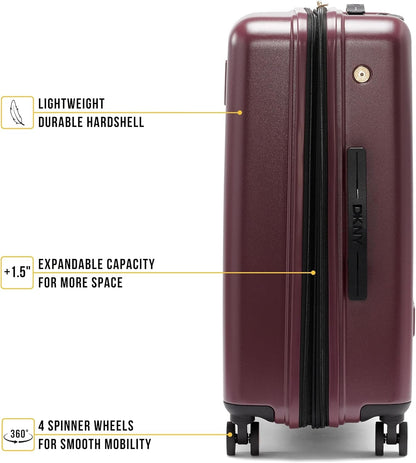 Amazon Exclusive On the Go 21" Hardshell Lightweight Expandable Carry-On Luggage with Spinner Wheels,Burgundy