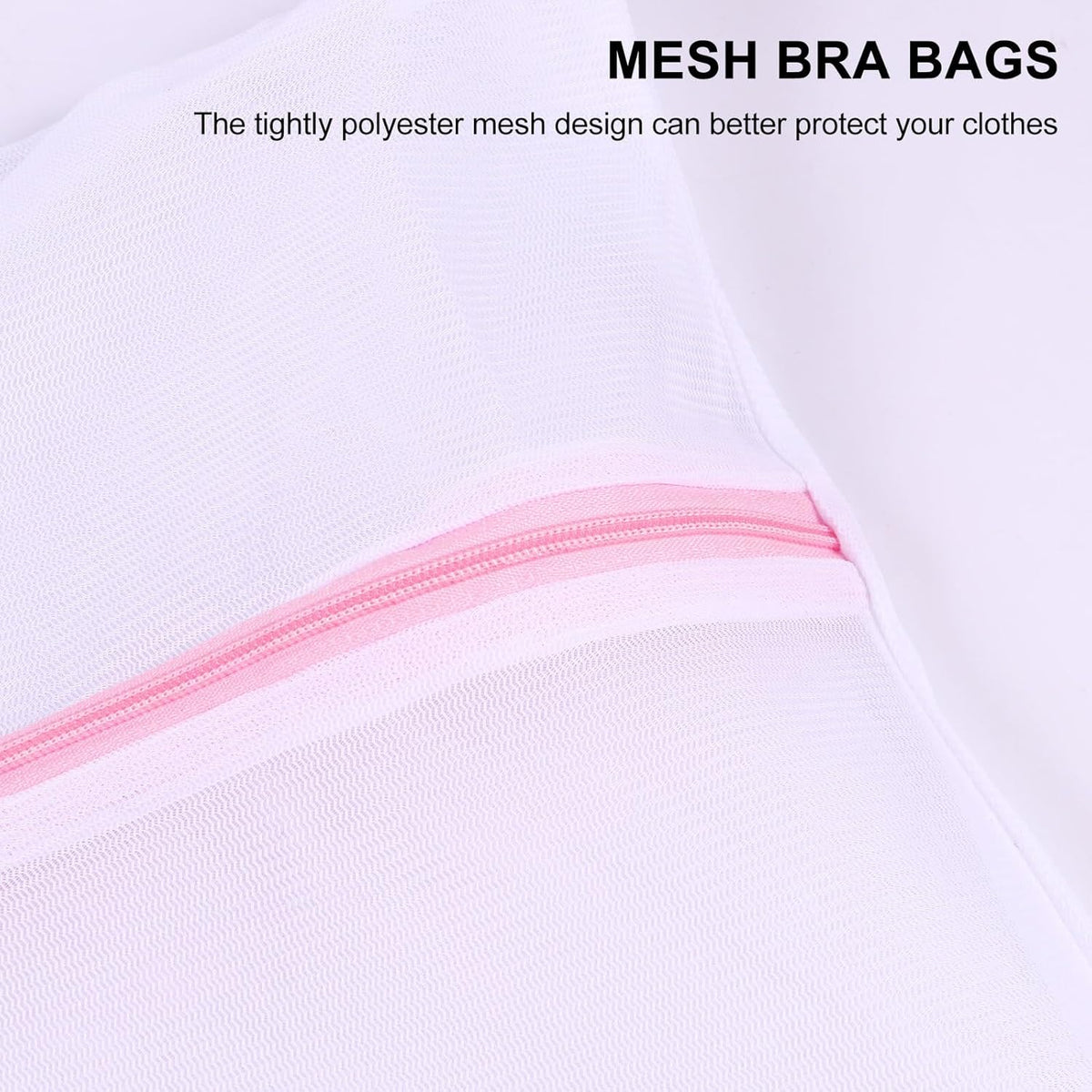 Kichvoe 4pcs Fine Mesh Laundry Bag Set with Bra Wash Pouch, Travel Storage Mesh Bags for Underwear and Delicates, Sizes 30cm 40cm 50cm – Protective Laundry Organizers for Washing Machine
