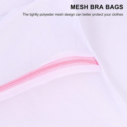Kichvoe 4pcs Fine Mesh Laundry Bag Set with Bra Wash Pouch, Travel Storage Mesh Bags for Underwear and Delicates, Sizes 30cm 40cm 50cm – Protective Laundry Organizers for Washing Machine