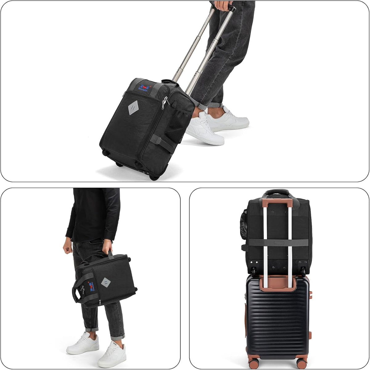 For JetBlue Airlines 17x13x8 Inches Rolling Personal Item Underseat Rolling Travel Bag - Suitable for Major Airlines including Spirit, Jetblue and Frontier- Duffel Bag Design