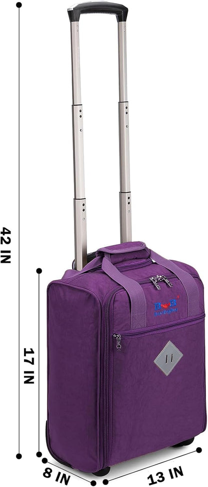 For JetBlue Airlines 17x13x8 Inches Rolling Personal Item Underseat Rolling Travel Bag - Suitable for Major Airlines including Spirit, Jetblue and Frontier- Duffel Bag Design