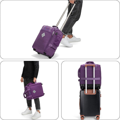 For JetBlue Airlines 17x13x8 Inches Rolling Personal Item Underseat Rolling Travel Bag - Suitable for Major Airlines including Spirit, Jetblue and Frontier- Duffel Bag Design