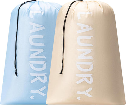 XL Travel Laundry Bag, Machine Washable Dirty Clothes Organizer with Drawstring,Large Enough to Hold 4 Loads of Laundry, Easy Fit a Laundry Hamper or Basket Travel Essentials 24" x 36"