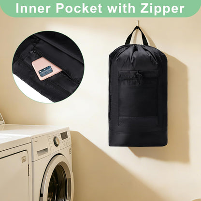 XL Travel Laundry Bag, Machine Washable Dirty Clothes Organizer with Drawstring,Large Enough to Hold 4 Loads of Laundry, Easy Fit a Laundry Hamper or Basket Travel Essentials 24" x 36"