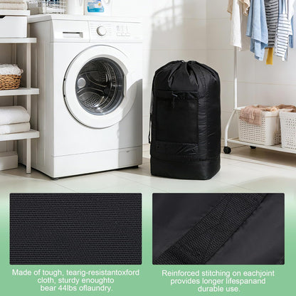XL Travel Laundry Bag, Machine Washable Dirty Clothes Organizer with Drawstring,Large Enough to Hold 4 Loads of Laundry, Easy Fit a Laundry Hamper or Basket Travel Essentials 24" x 36"