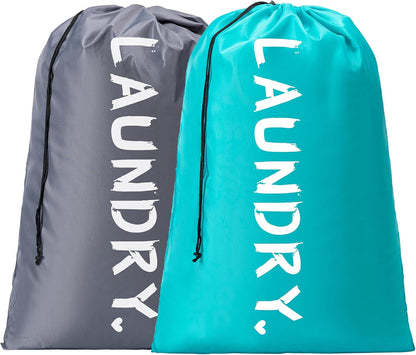 XL Travel Laundry Bag, Machine Washable Dirty Clothes Organizer with Drawstring,Large Enough to Hold 4 Loads of Laundry, Easy Fit a Laundry Hamper or Basket Travel Essentials 24" x 36"