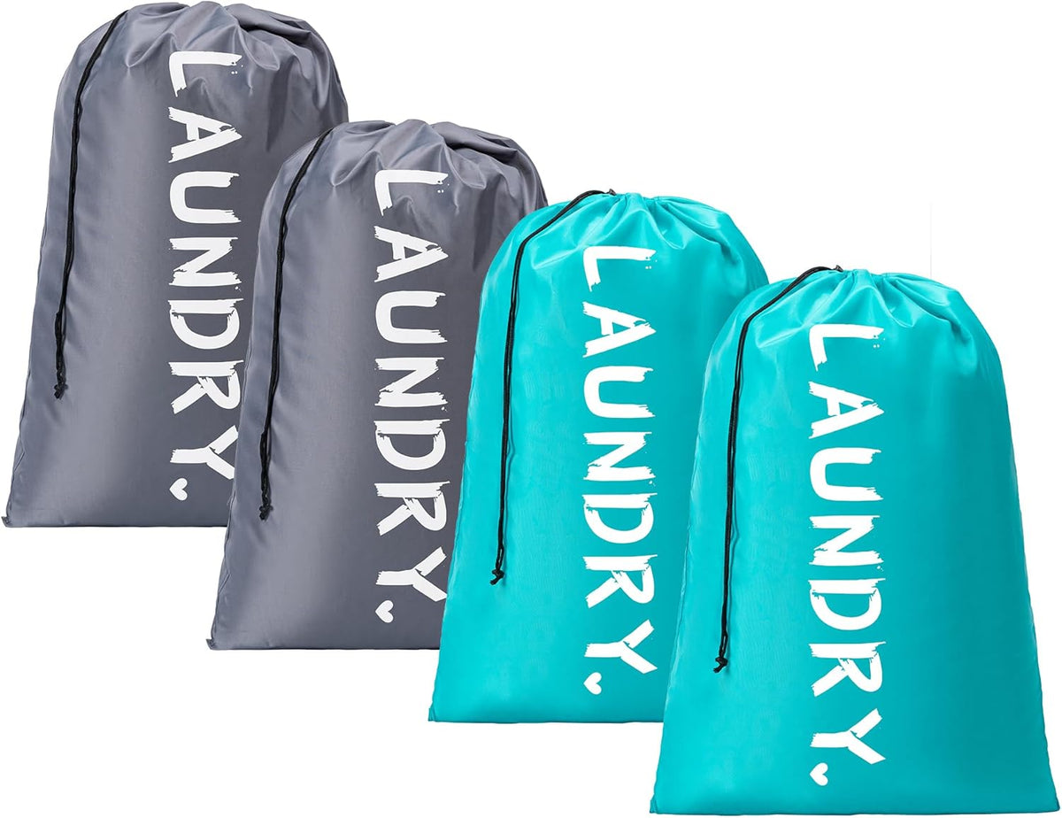 XL Travel Laundry Bag, Machine Washable Dirty Clothes Organizer with Drawstring,Large Enough to Hold 4 Loads of Laundry, Easy Fit a Laundry Hamper or Basket Travel Essentials 24" x 36"