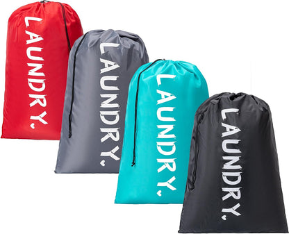 XL Travel Laundry Bag, Machine Washable Dirty Clothes Organizer with Drawstring,Large Enough to Hold 4 Loads of Laundry, Easy Fit a Laundry Hamper or Basket Travel Essentials 24" x 36"