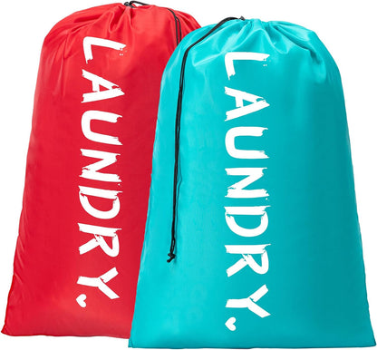 XL Travel Laundry Bag, Machine Washable Dirty Clothes Organizer with Drawstring,Large Enough to Hold 4 Loads of Laundry, Easy Fit a Laundry Hamper or Basket Travel Essentials 24" x 36"