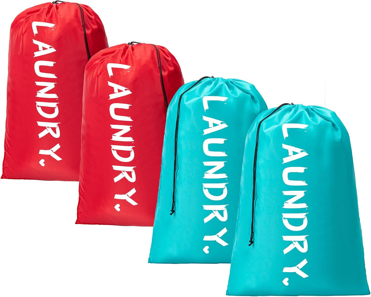 XL Travel Laundry Bag, Machine Washable Dirty Clothes Organizer with Drawstring,Large Enough to Hold 4 Loads of Laundry, Easy Fit a Laundry Hamper or Basket Travel Essentials 24" x 36"