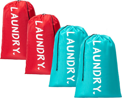 XL Travel Laundry Bag, Machine Washable Dirty Clothes Organizer with Drawstring,Large Enough to Hold 4 Loads of Laundry, Easy Fit a Laundry Hamper or Basket Travel Essentials 24" x 36"