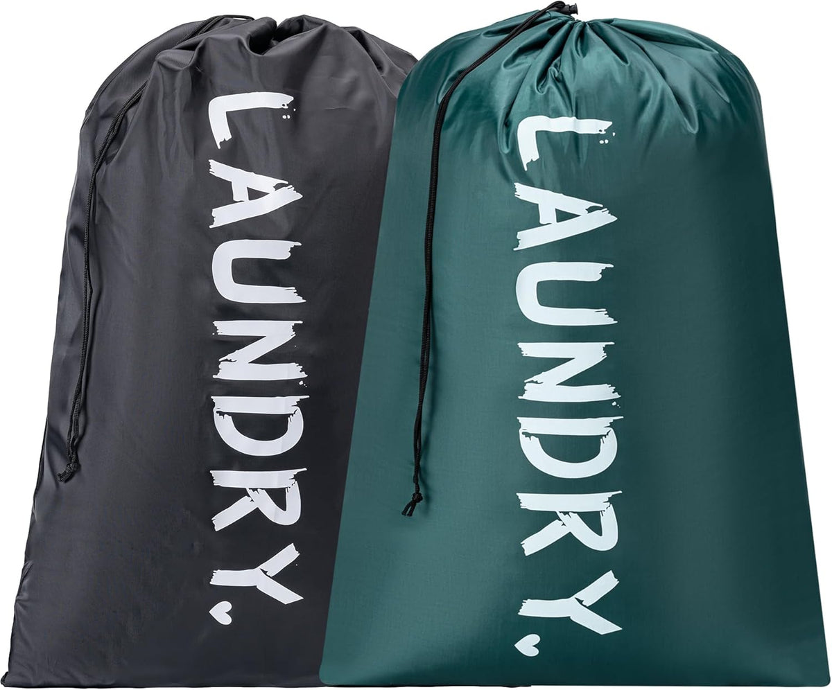 XL Travel Laundry Bag, Machine Washable Dirty Clothes Organizer with Drawstring,Large Enough to Hold 4 Loads of Laundry, Easy Fit a Laundry Hamper or Basket Travel Essentials 24" x 36"