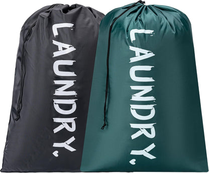 XL Travel Laundry Bag, Machine Washable Dirty Clothes Organizer with Drawstring,Large Enough to Hold 4 Loads of Laundry, Easy Fit a Laundry Hamper or Basket Travel Essentials 24" x 36"