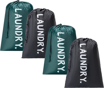 XL Travel Laundry Bag, Machine Washable Dirty Clothes Organizer with Drawstring,Large Enough to Hold 4 Loads of Laundry, Easy Fit a Laundry Hamper or Basket Travel Essentials 24" x 36"