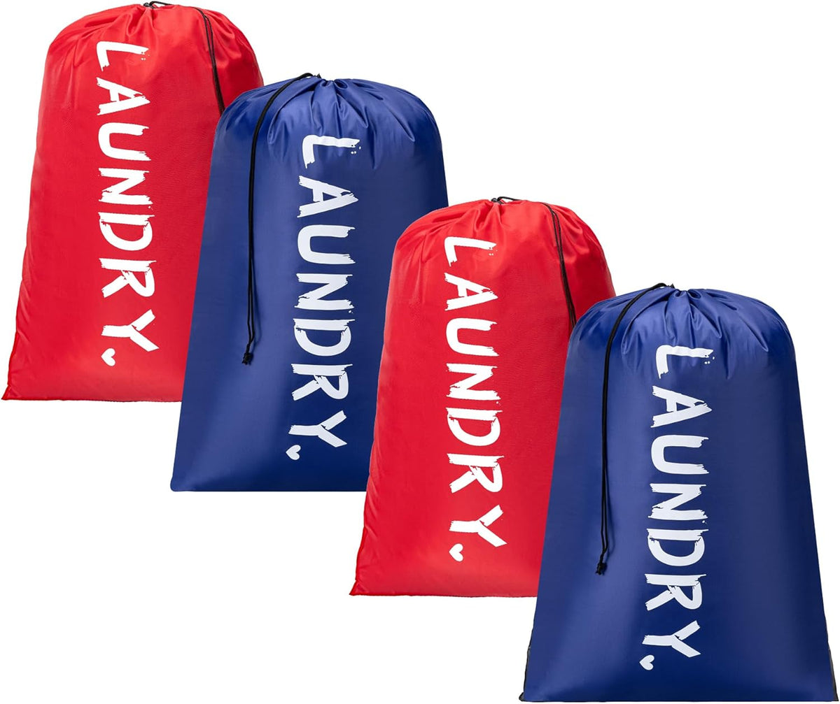 XL Travel Laundry Bag, Machine Washable Dirty Clothes Organizer with Drawstring,Large Enough to Hold 4 Loads of Laundry, Easy Fit a Laundry Hamper or Basket Travel Essentials 24" x 36"