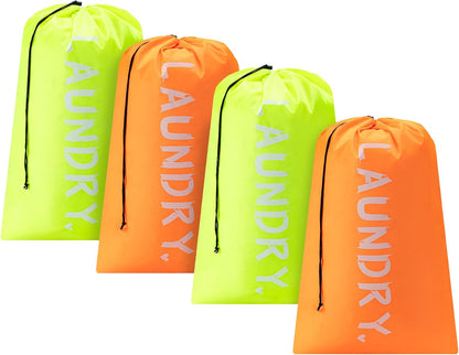 XL Travel Laundry Bag, Machine Washable Dirty Clothes Organizer with Drawstring,Large Enough to Hold 4 Loads of Laundry, Easy Fit a Laundry Hamper or Basket Travel Essentials 24" x 36"