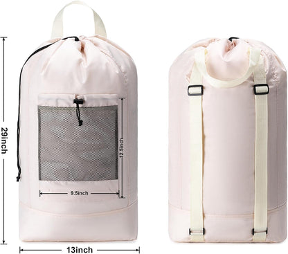 XL Travel Laundry Bag, Machine Washable Dirty Clothes Organizer with Drawstring,Large Enough to Hold 4 Loads of Laundry, Easy Fit a Laundry Hamper or Basket Travel Essentials 24" x 36"