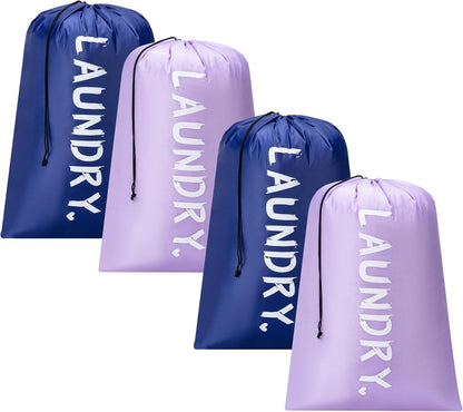 XL Travel Laundry Bag, Machine Washable Dirty Clothes Organizer with Drawstring,Large Enough to Hold 4 Loads of Laundry, Easy Fit a Laundry Hamper or Basket Travel Essentials 24" x 36"
