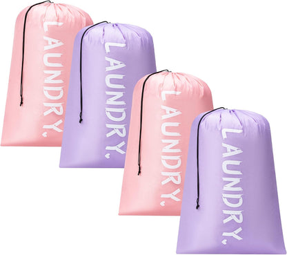 XL Travel Laundry Bag, Machine Washable Dirty Clothes Organizer with Drawstring,Large Enough to Hold 4 Loads of Laundry, Easy Fit a Laundry Hamper or Basket Travel Essentials 24" x 36"