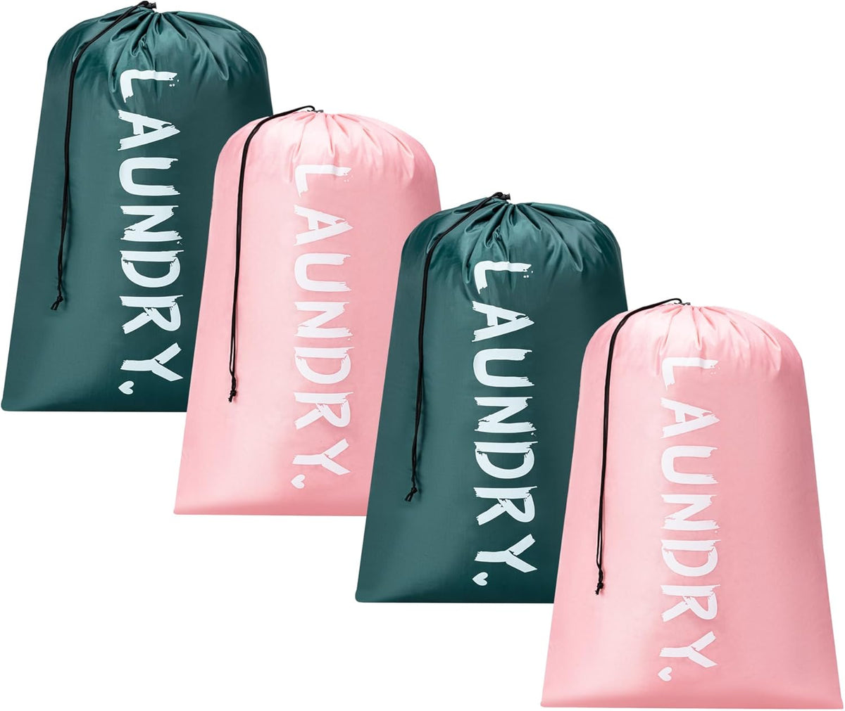 XL Travel Laundry Bag, Machine Washable Dirty Clothes Organizer with Drawstring,Large Enough to Hold 4 Loads of Laundry, Easy Fit a Laundry Hamper or Basket Travel Essentials 24" x 36"
