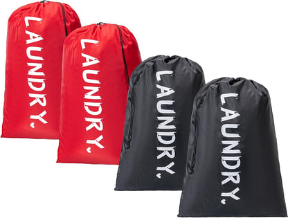 XL Travel Laundry Bag, Machine Washable Dirty Clothes Organizer with Drawstring,Large Enough to Hold 4 Loads of Laundry, Easy Fit a Laundry Hamper or Basket Travel Essentials 24" x 36"