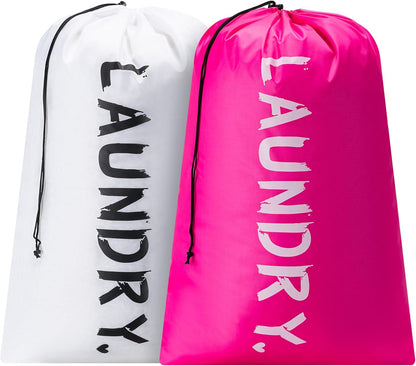 XL Travel Laundry Bag, Machine Washable Dirty Clothes Organizer with Drawstring,Large Enough to Hold 4 Loads of Laundry, Easy Fit a Laundry Hamper or Basket Travel Essentials 24" x 36"
