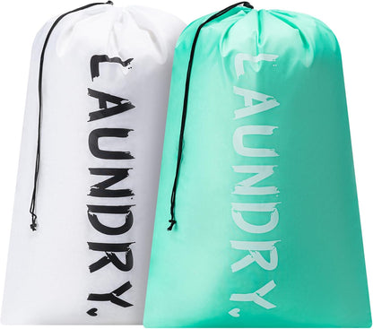 XL Travel Laundry Bag, Machine Washable Dirty Clothes Organizer with Drawstring,Large Enough to Hold 4 Loads of Laundry, Easy Fit a Laundry Hamper or Basket Travel Essentials 24" x 36"