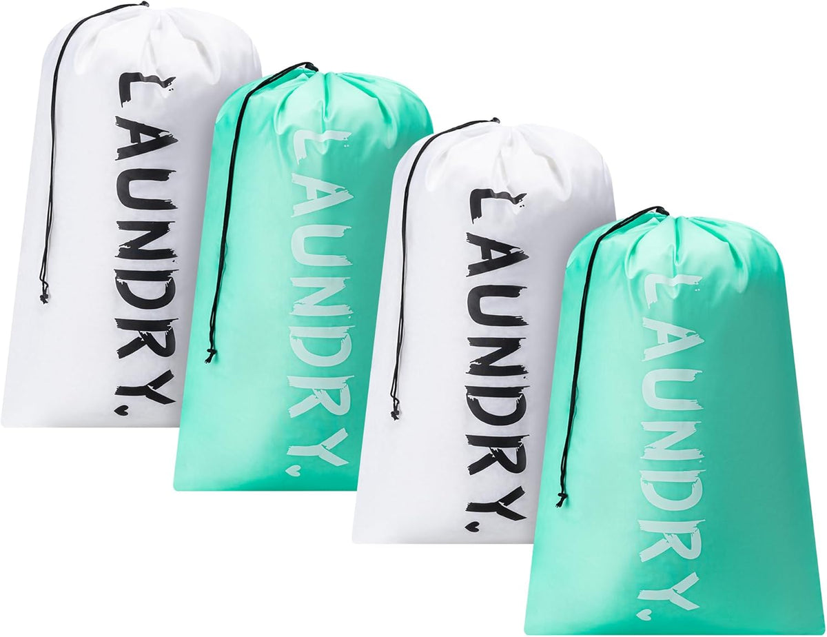 XL Travel Laundry Bag, Machine Washable Dirty Clothes Organizer with Drawstring,Large Enough to Hold 4 Loads of Laundry, Easy Fit a Laundry Hamper or Basket Travel Essentials 24" x 36"