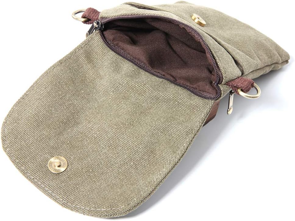 Vintage Embroidered Canvas Flip Small Crossbody Bag Cell Phone Pouch for Women Wristlet Wallet Bag Coin Purse