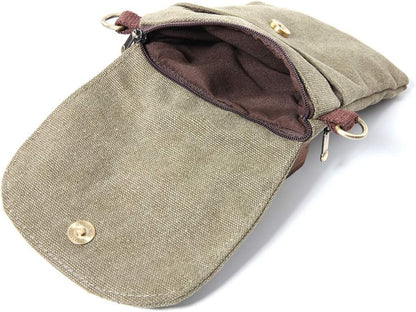 Vintage Embroidered Canvas Flip Small Crossbody Bag Cell Phone Pouch for Women Wristlet Wallet Bag Coin Purse