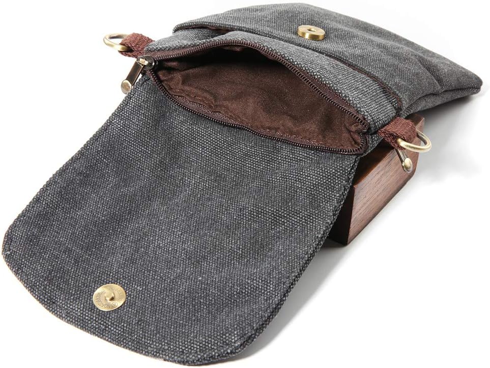 Vintage Embroidered Canvas Flip Small Crossbody Bag Cell Phone Pouch for Women Wristlet Wallet Bag Coin Purse