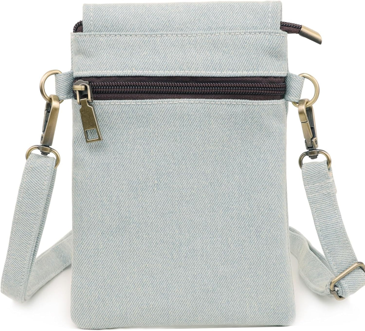 Vintage Embroidered Canvas Flip Small Crossbody Bag Cell Phone Pouch for Women Wristlet Wallet Bag Coin Purse
