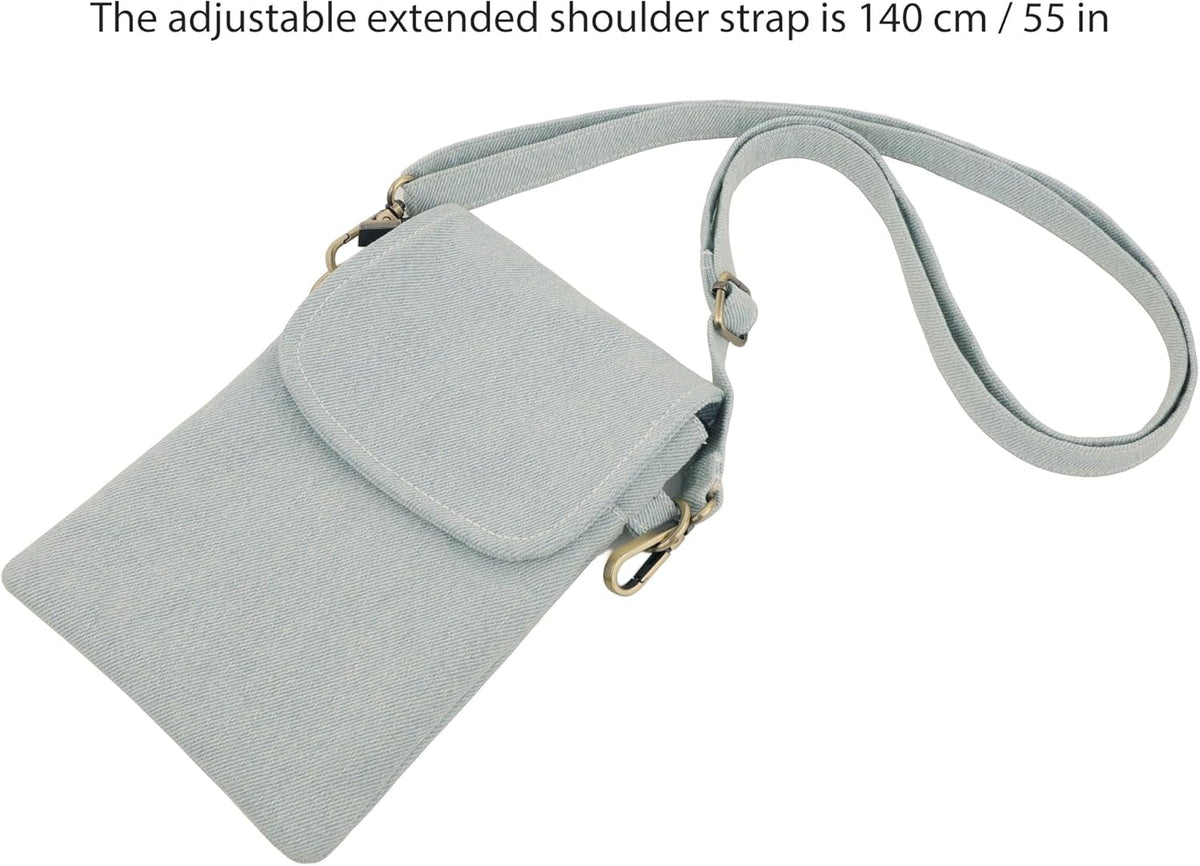 Vintage Embroidered Canvas Flip Small Crossbody Bag Cell Phone Pouch for Women Wristlet Wallet Bag Coin Purse