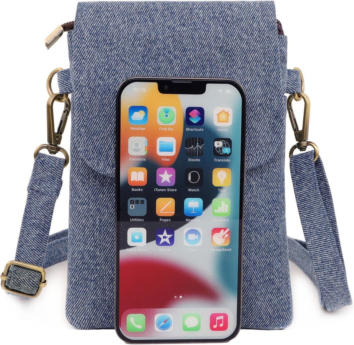 Vintage Embroidered Canvas Flip Small Crossbody Bag Cell Phone Pouch for Women Wristlet Wallet Bag Coin Purse