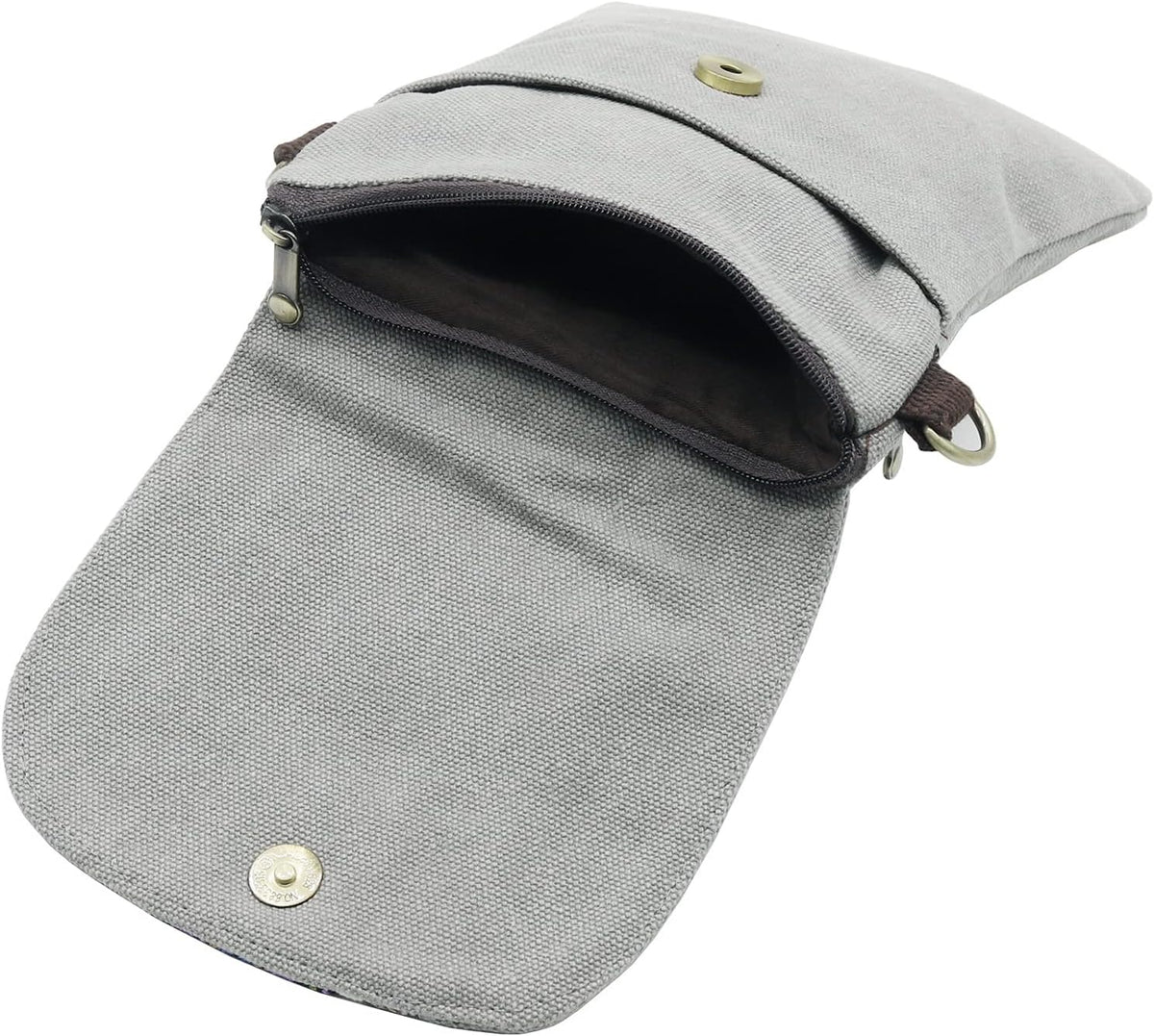 Vintage Embroidered Canvas Flip Small Crossbody Bag Cell Phone Pouch for Women Wristlet Wallet Bag Coin Purse