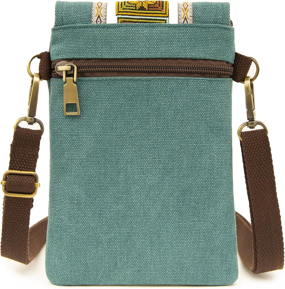 Vintage Embroidered Canvas Flip Small Crossbody Bag Cell Phone Pouch for Women Wristlet Wallet Bag Coin Purse