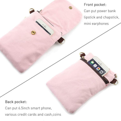 Vintage Embroidered Canvas Flip Small Crossbody Bag Cell Phone Pouch for Women Wristlet Wallet Bag Coin Purse