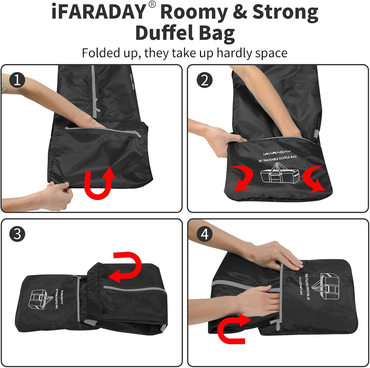 Foldable Duffle Bag for Travel, 30 inch, Orange | 75L Large, Spare Travel Duffel Bag, Lightweight, Trolley Sleeve