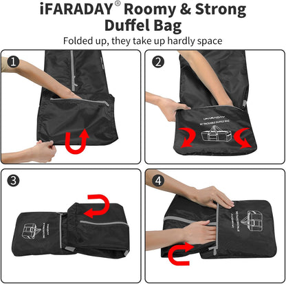 Foldable Duffle Bag for Travel, 30 inch, Orange | 75L Large, Spare Travel Duffel Bag, Lightweight, Trolley Sleeve