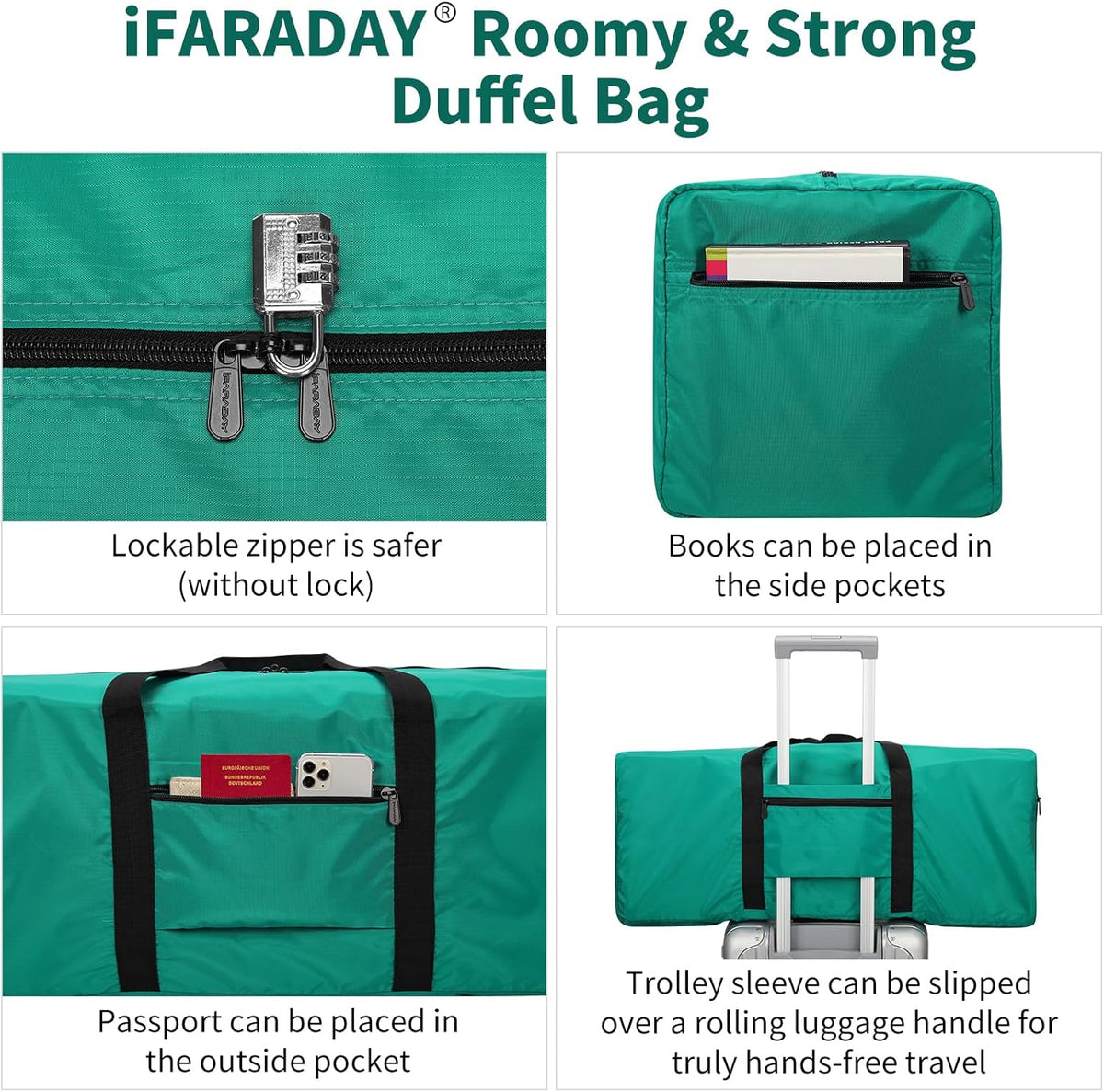 Foldable Duffle Bag for Travel, 30 inch, Orange | 75L Large, Spare Travel Duffel Bag, Lightweight, Trolley Sleeve