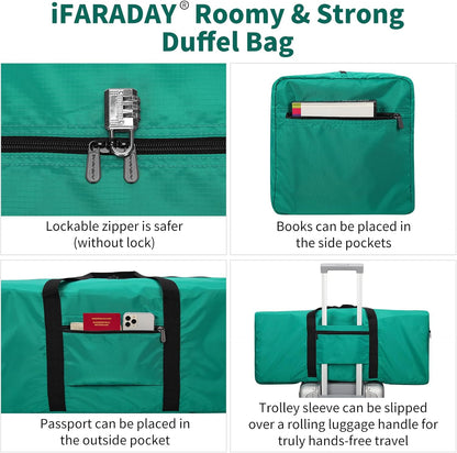 Foldable Duffle Bag for Travel, 30 inch, Orange | 75L Large, Spare Travel Duffel Bag, Lightweight, Trolley Sleeve