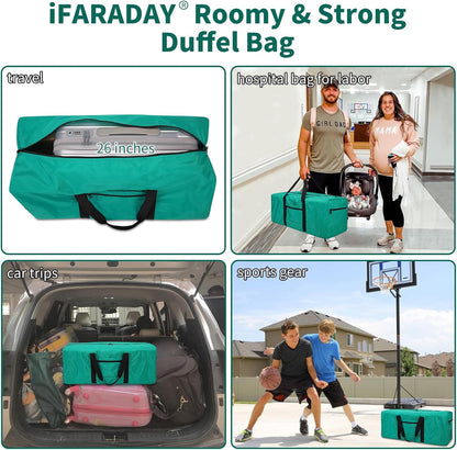 Foldable Duffle Bag for Travel, 30 inch, Orange | 75L Large, Spare Travel Duffel Bag, Lightweight, Trolley Sleeve
