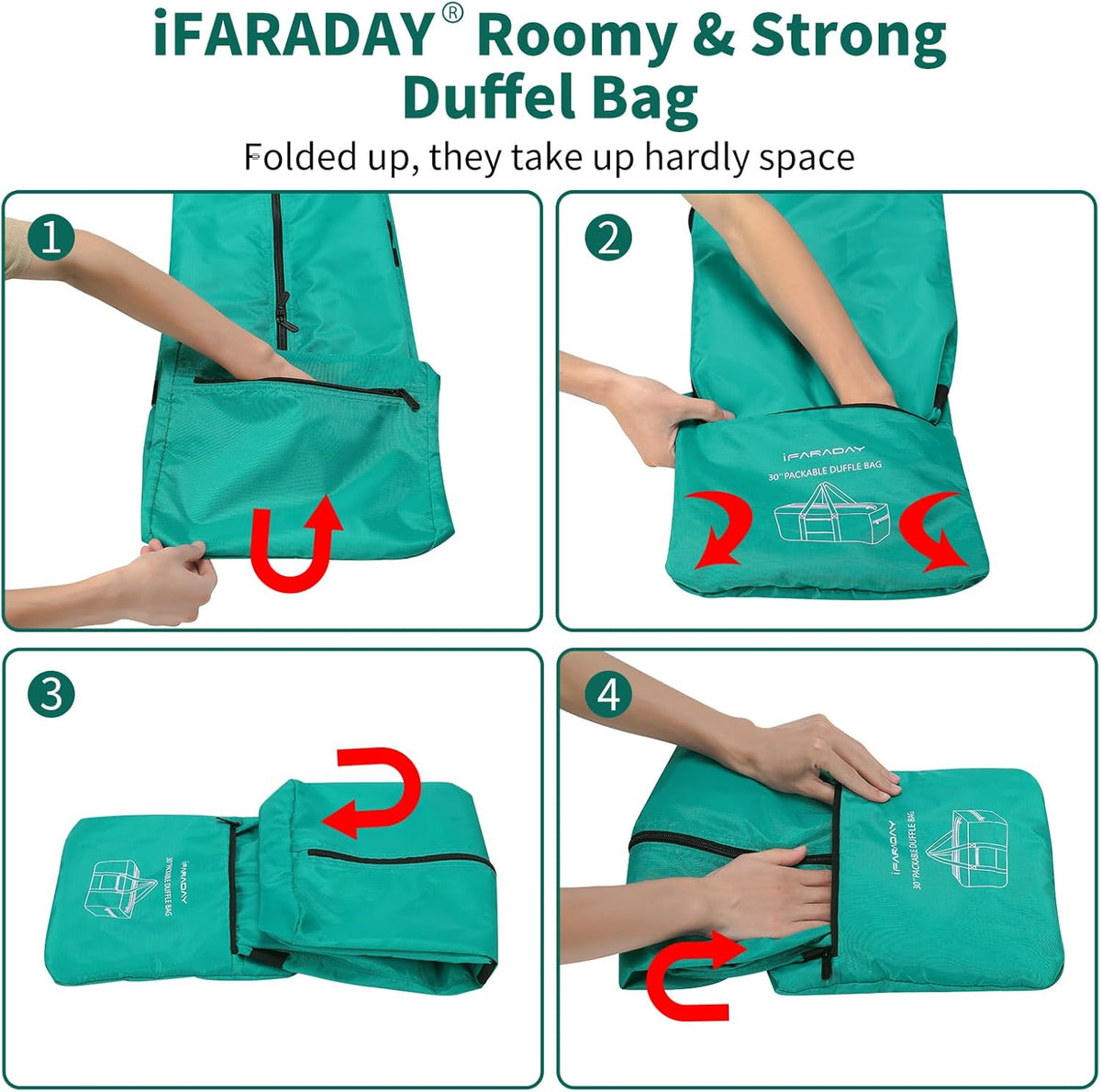 Foldable Duffle Bag for Travel, 30 inch, Orange | 75L Large, Spare Travel Duffel Bag, Lightweight, Trolley Sleeve