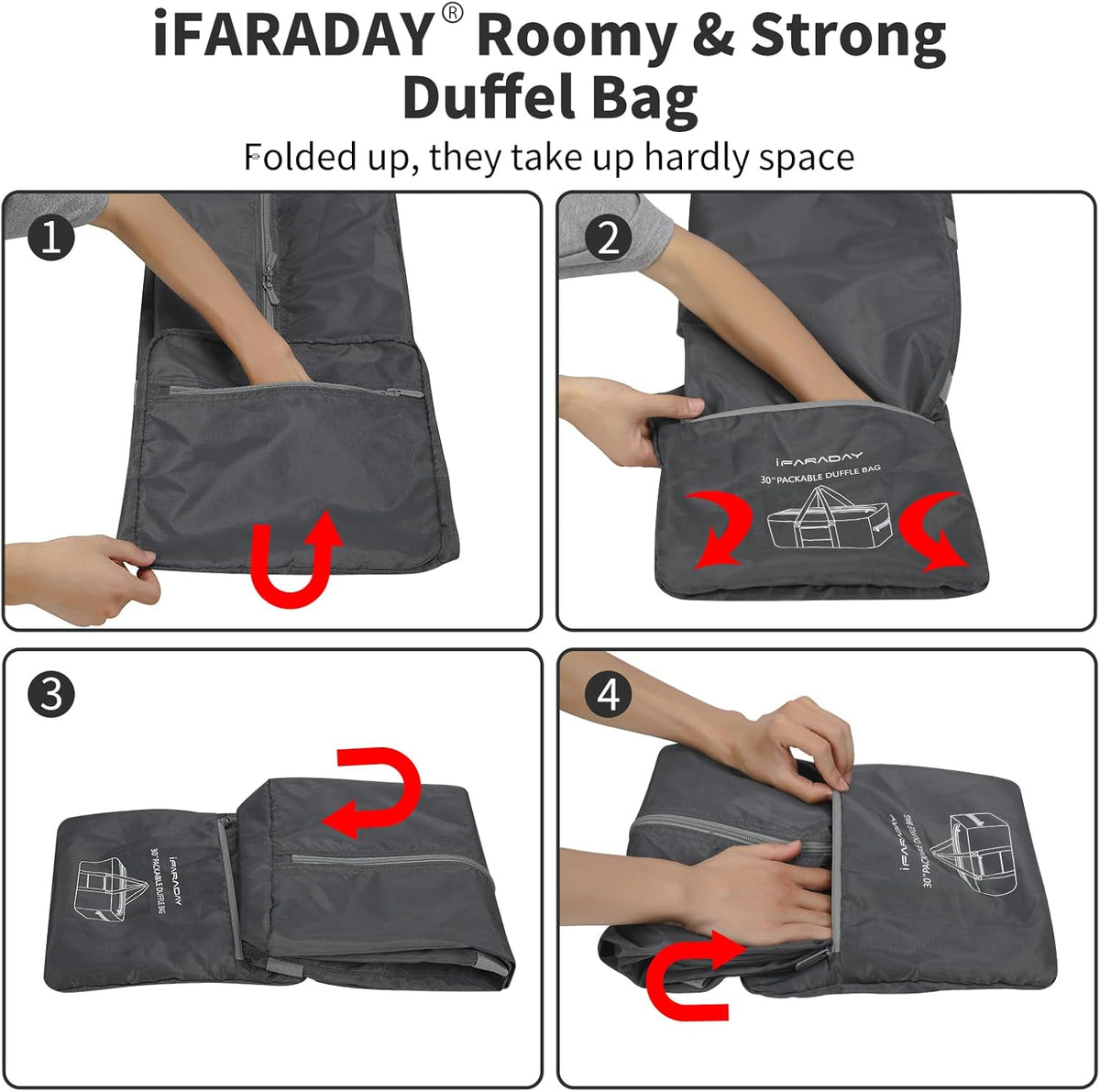 Foldable Duffle Bag for Travel, 30 inch, Orange | 75L Large, Spare Travel Duffel Bag, Lightweight, Trolley Sleeve