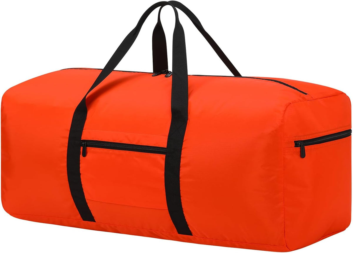 Foldable Duffle Bag for Travel, 30 inch, Orange | 75L Large, Spare Travel Duffel Bag, Lightweight, Trolley Sleeve