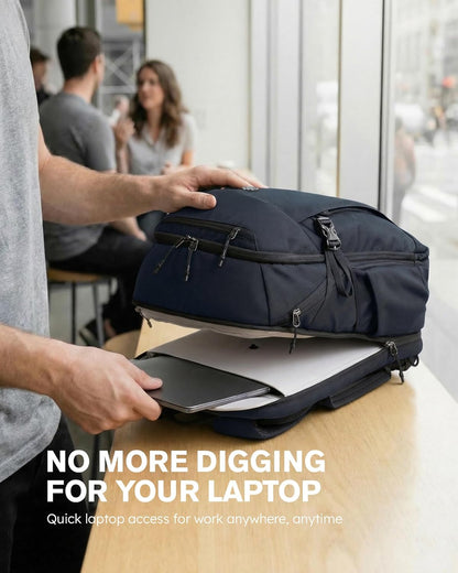 Travel Laptop Backpack 32L, TSA Friendly Flight Approved Computer Work Business Bag, Water-resistant Carry on Luggage, Durable Casual Daypack College Rucksack for Men Women