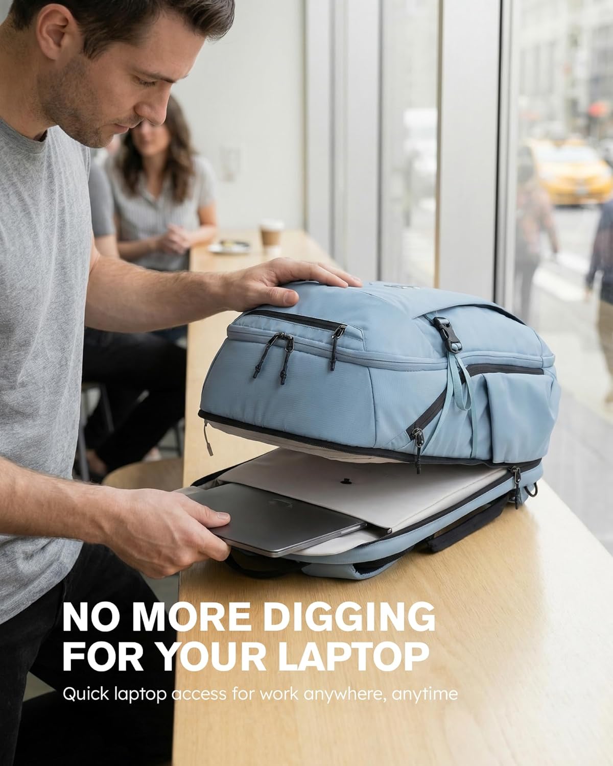 Travel Laptop Backpack 32L, TSA Friendly Flight Approved Computer Work Business Bag, Water-resistant Carry on Luggage, Durable Casual Daypack College Rucksack for Men Women