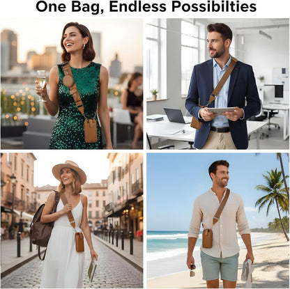 Black Crossbody Phone Bag with Adjustable Strap and Coin Pouch – Stylish PU Leather Shoulder Purse for Everyday Use