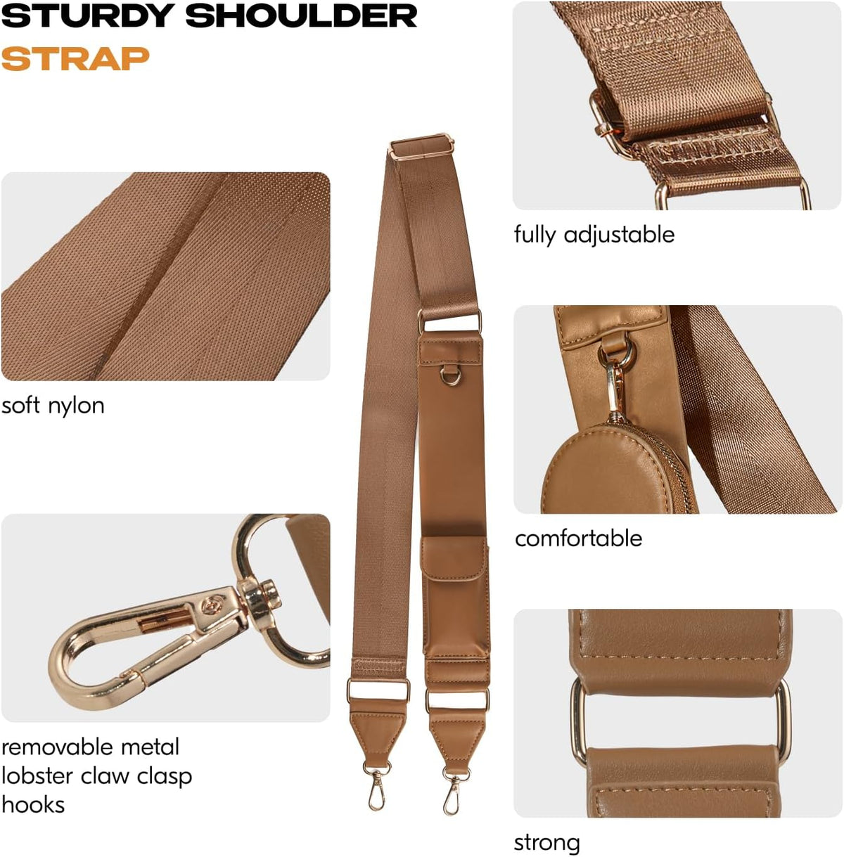 Black Crossbody Phone Bag with Adjustable Strap and Coin Pouch – Stylish PU Leather Shoulder Purse for Everyday Use